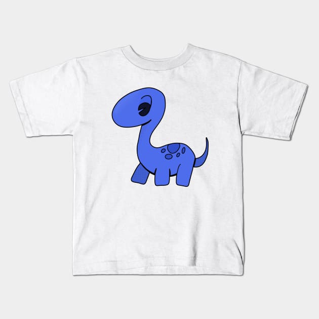 An Adorable Blue Dinosaur Kids T-Shirt by DiegoCarvalho